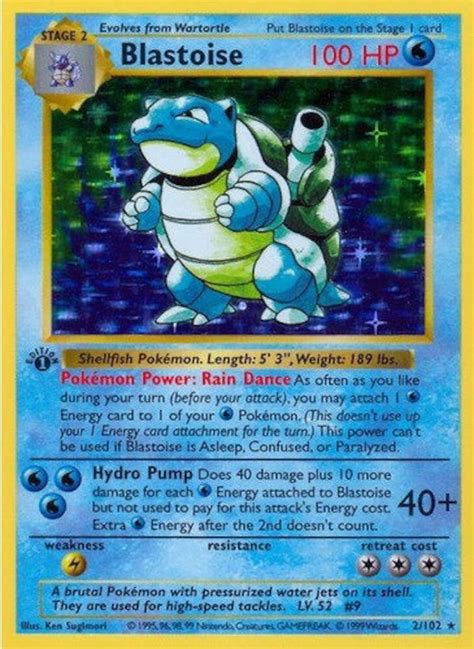 first edition base set blastoise